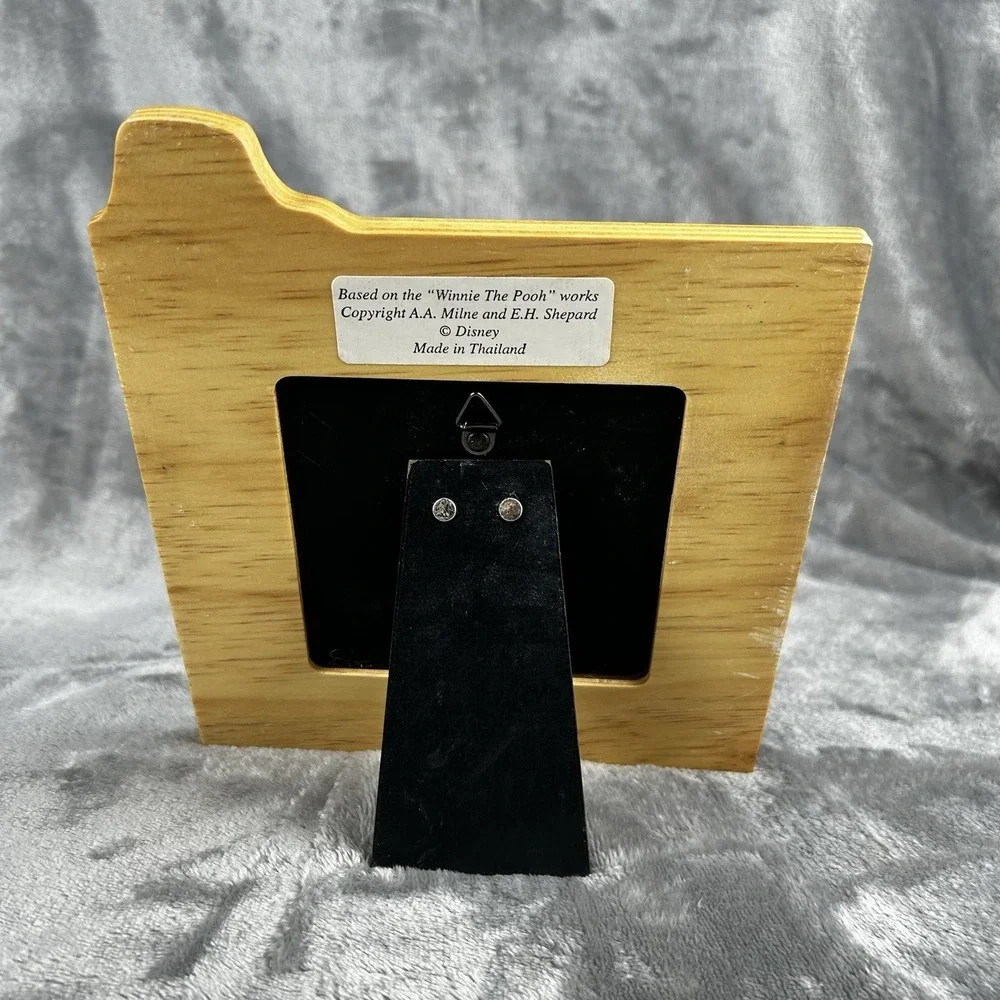 Vintage Disney Classic Pooh Baby My First Steps Picture Frame Wooden Easel Back
